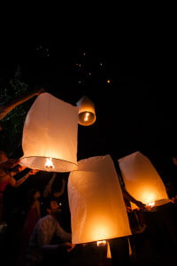 It is a beautiful experience to view multiple lanterns ,tranquilly floating into the heavens...up..up...up.