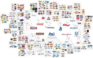 From trueactivist.com These 10 companies control almost everything we buy.Click to enlarge.