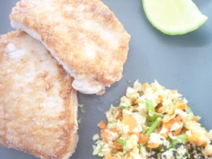The tapioca provides a crunchy crust to your meat just like a Schnitzel!
